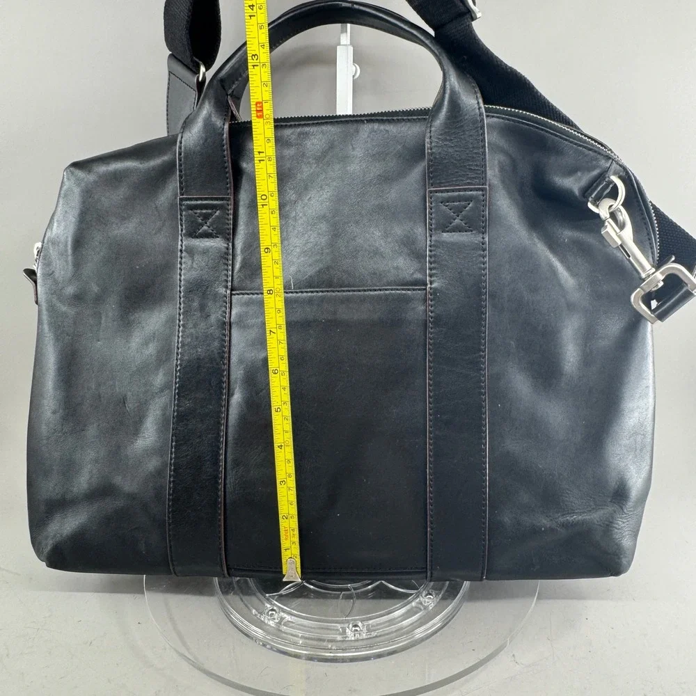 Jack Spade Warren Street Leather Briefcase Laptop Messenger Bag Black Crossbody